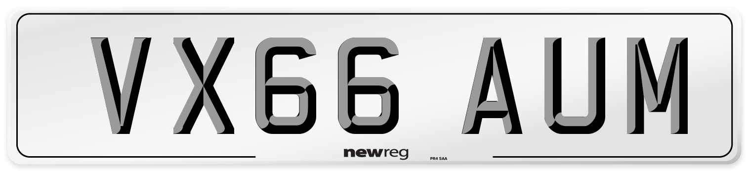 VX66 AUM Number Plate from New Reg